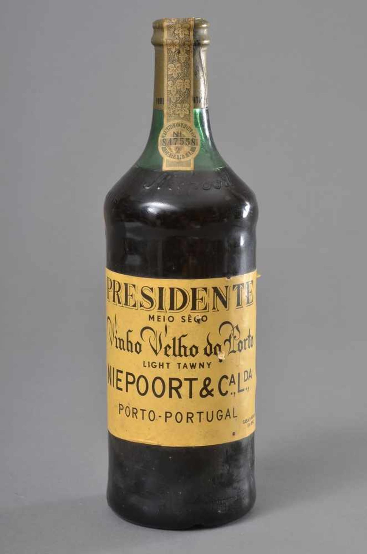 Flasche portugisischer Rotwein Niepoort & Co. Ltda, Vinho Velho da Porto, Light Tawny, Presidente,