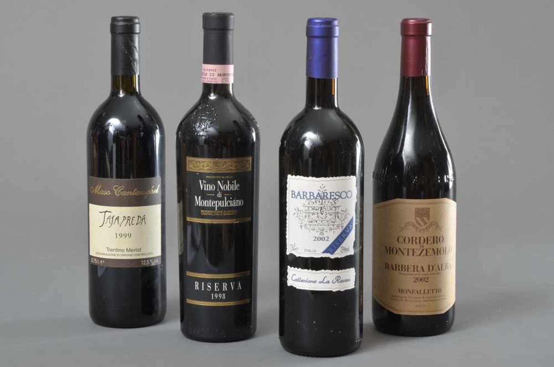 4 Diverse Flaschen italienische Rotweine: 1998 Vino Nobile di Montepulciano, Riserva DOCG,