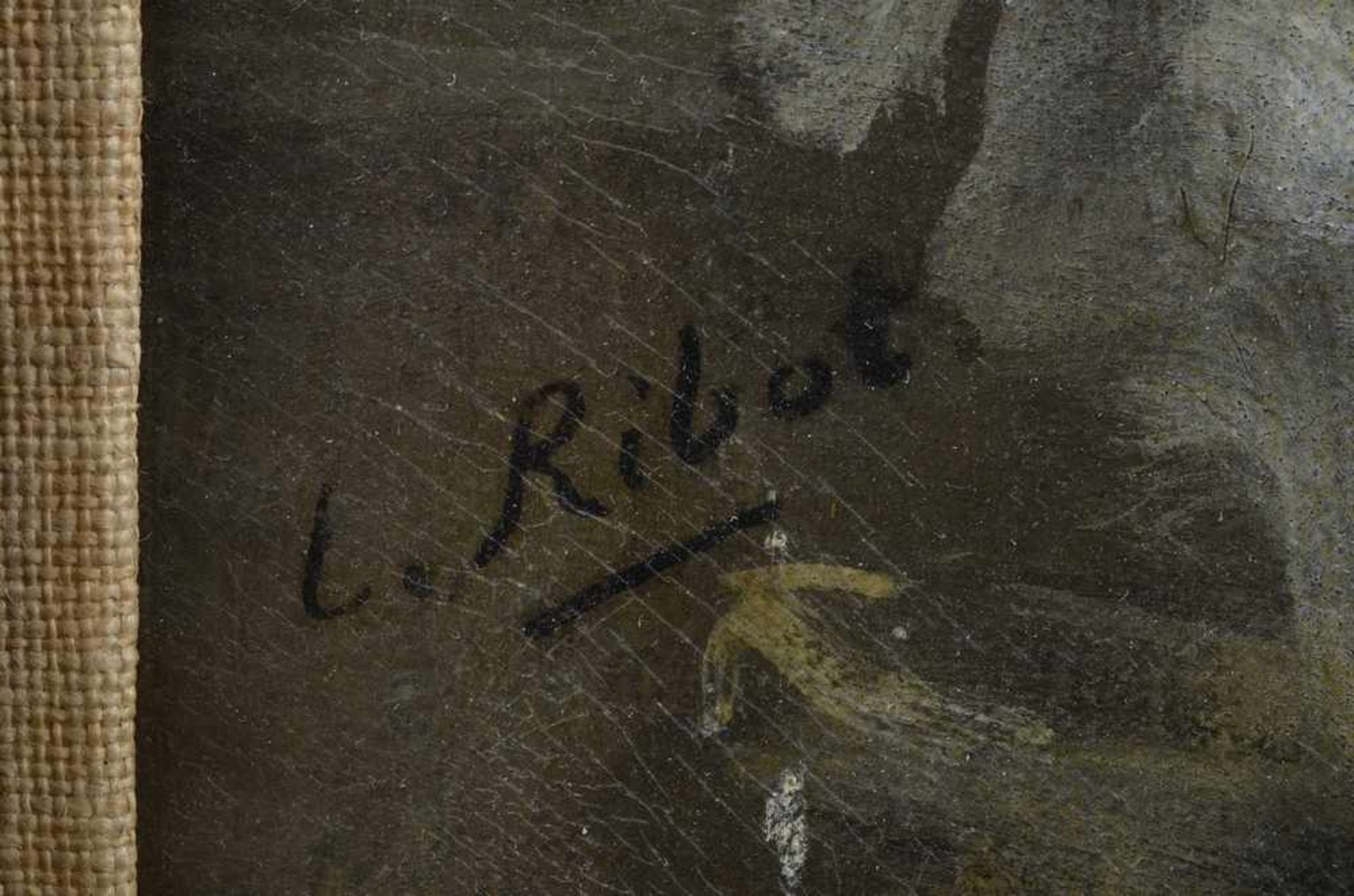 Ribot, Theodule Augustin (1823-1891) "Chorknabe", Öl/Leinwand, l.sign./verso Ausstellungsetikett von - Bild 3 aus 5