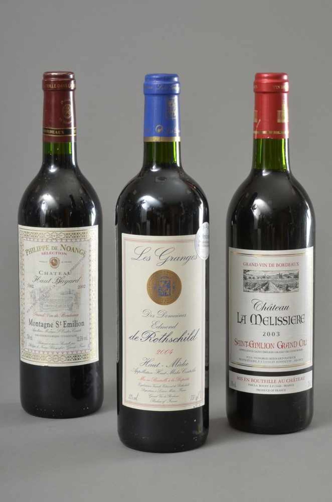 3 Diverse Flaschen französische Rotweine: 2002 Chateau Haut-Bayard, Grand vin de Bordeaux,
