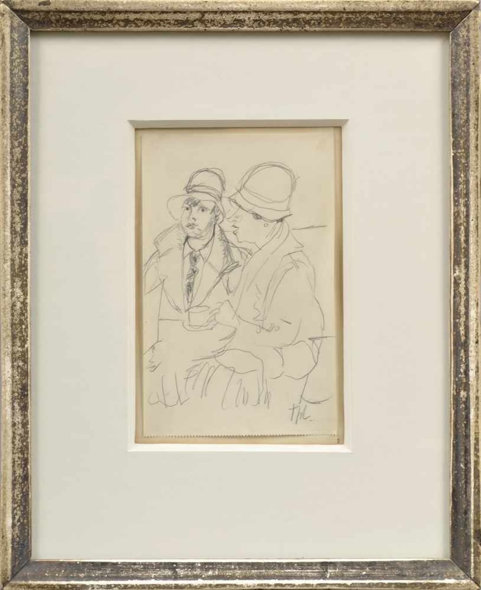 Tappert, Georg (1880-1957) "Zwei Damen im Café", Bleizeichnung/Papier, u.r.sign., 17x11cm (m.R. 33, - Bild 2 aus 2