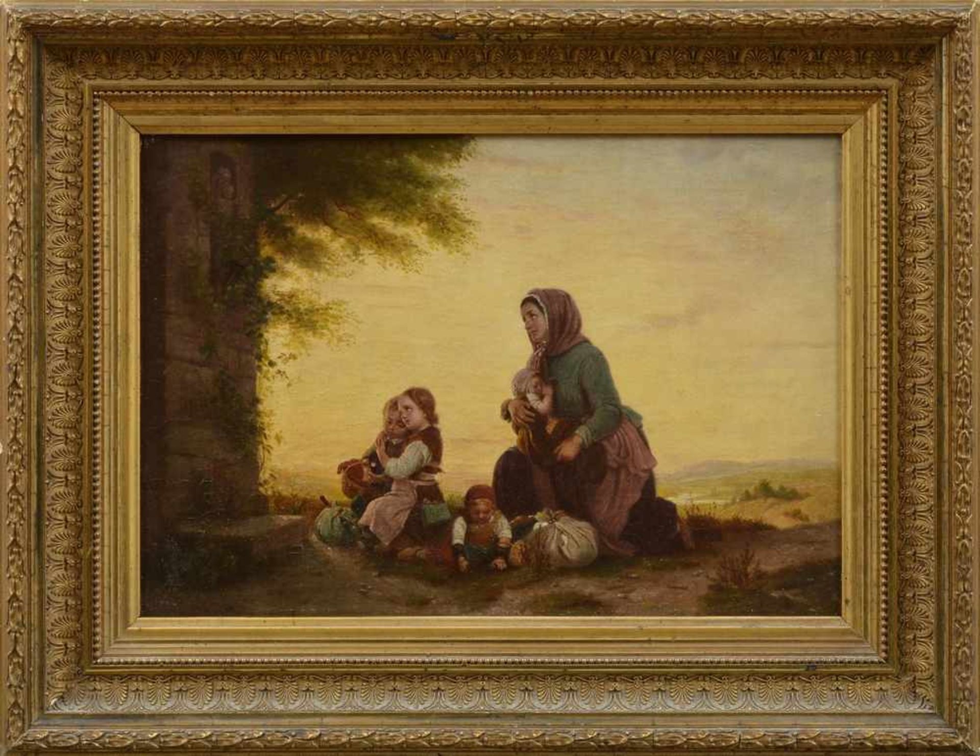 Meyer von Bremen, Johann Georg (1813-1886) "Familie am Wegkreuz" 18, Öl/Leinwand, u.l. sign./dat., - Bild 2 aus 5