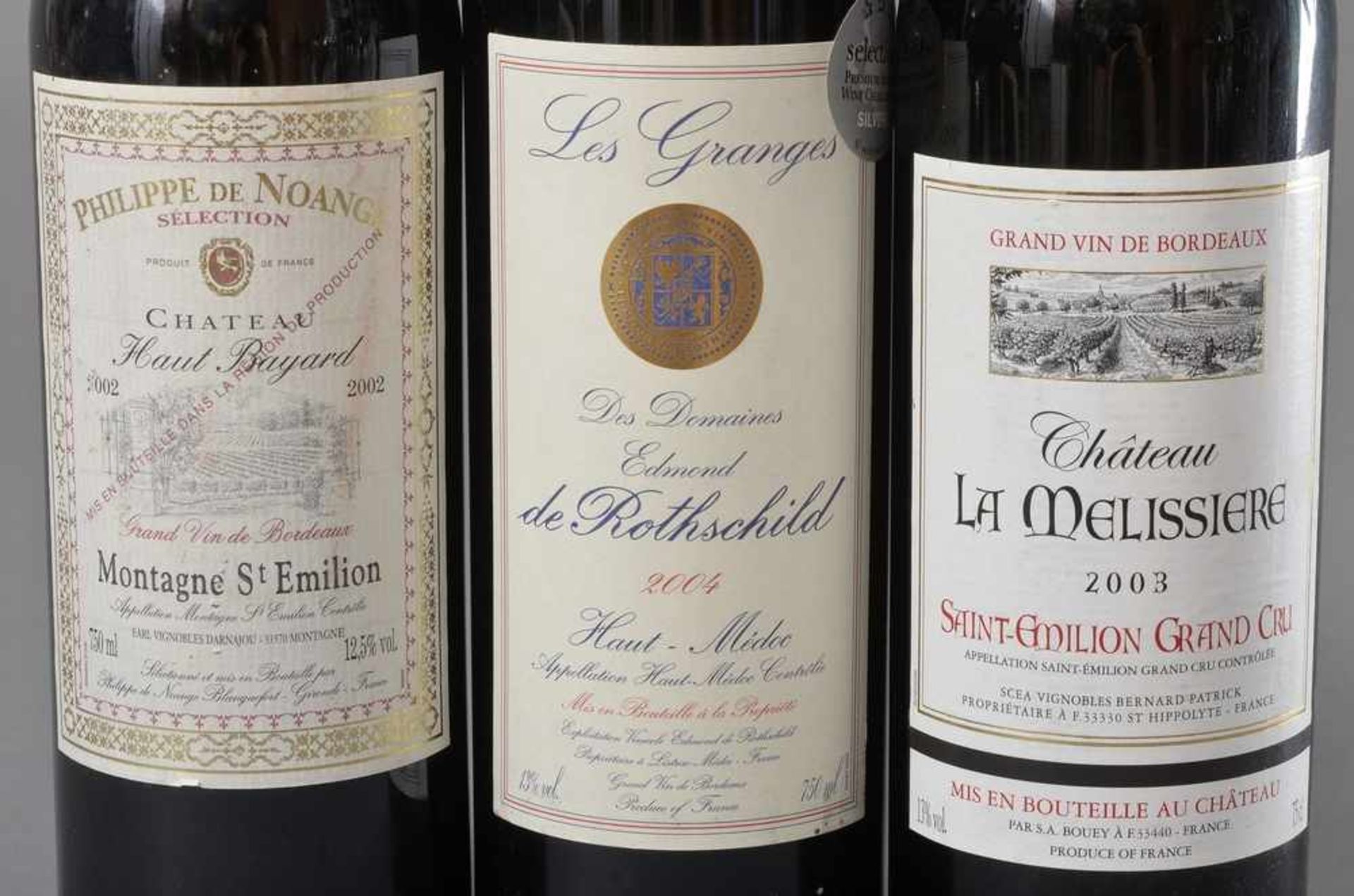 3 Diverse Flaschen französische Rotweine: 2002 Chateau Haut-Bayard, Grand vin de Bordeaux, - Bild 2 aus 3