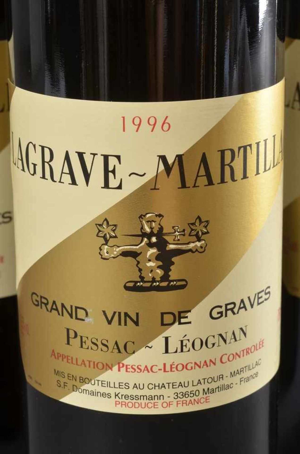 6 Flaschen 1996 Lagrave-Martillac, Pessac-Leognan, Bordeaux Rotwein, Schlossabzug Chateau Latour, - Bild 2 aus 4