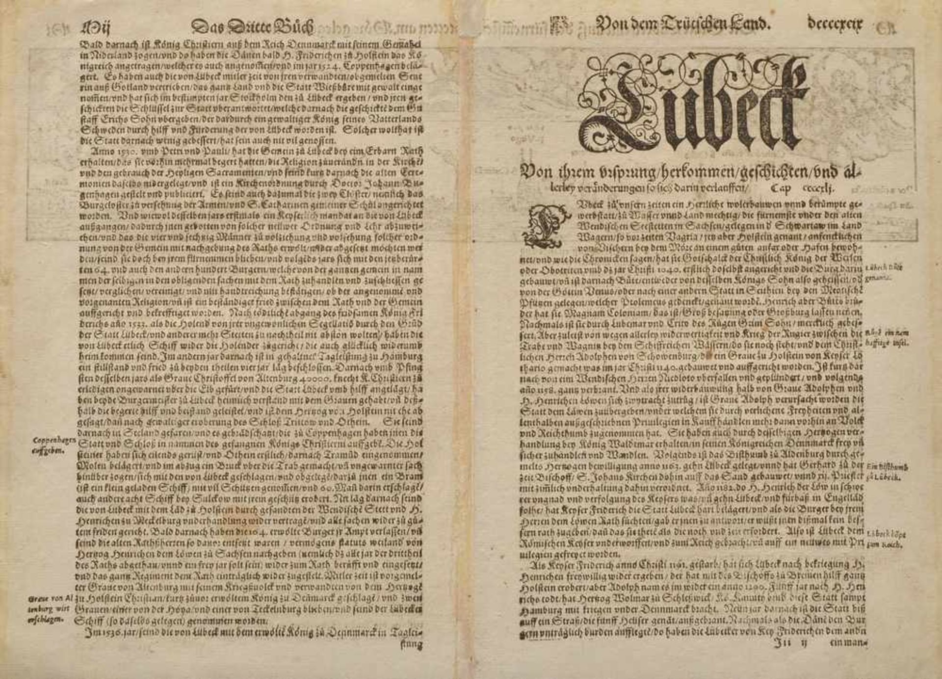 Münster, Sebastian "Die Statt Lübeck, eine auß den fürnemsten Stetten am Möre gelegen" um 1560, - Bild 2 aus 2