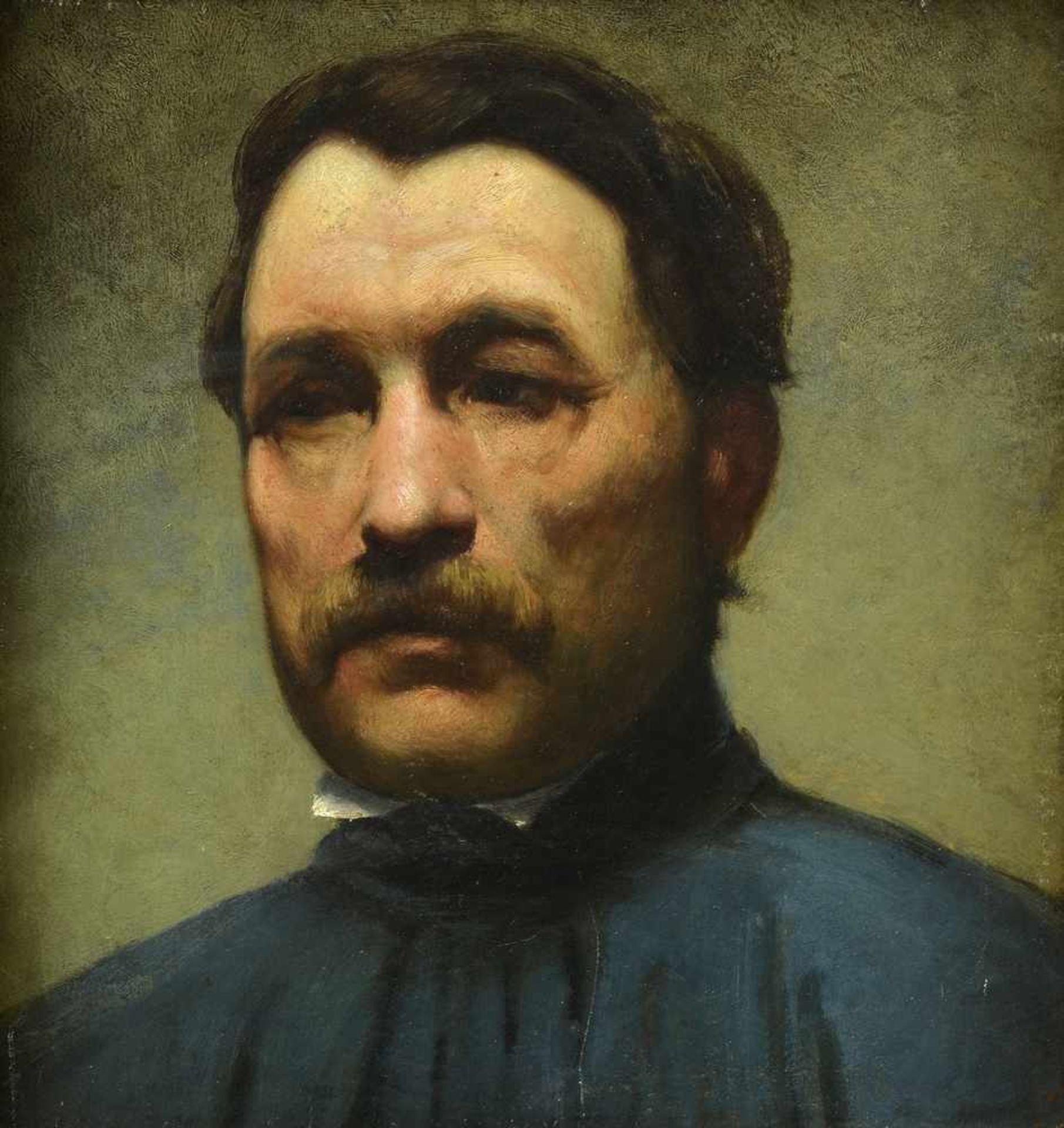 Unsigniert "Portrait eines Herrn", Öl/Leinwand doubliert, um 1880/90, u.r.bez.: "7", auf