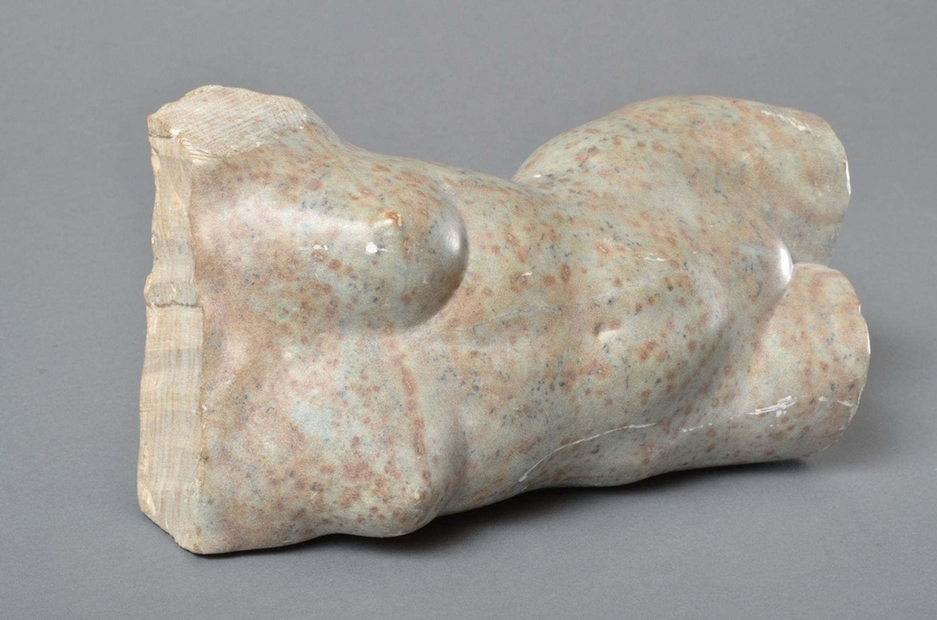 Unsigniert "Weiblicher Torso", Speckstein, H. 24cm, zerkratzt - Bild 3 aus 3