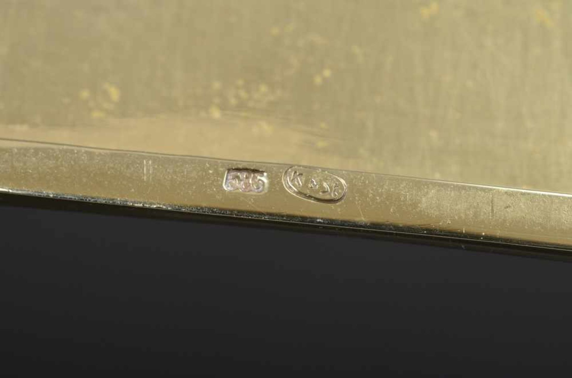 Guillochiertes Zigarettenetui mit Wappengravur, GG 585, 128g, 8x9,5cm - Bild 5 aus 5