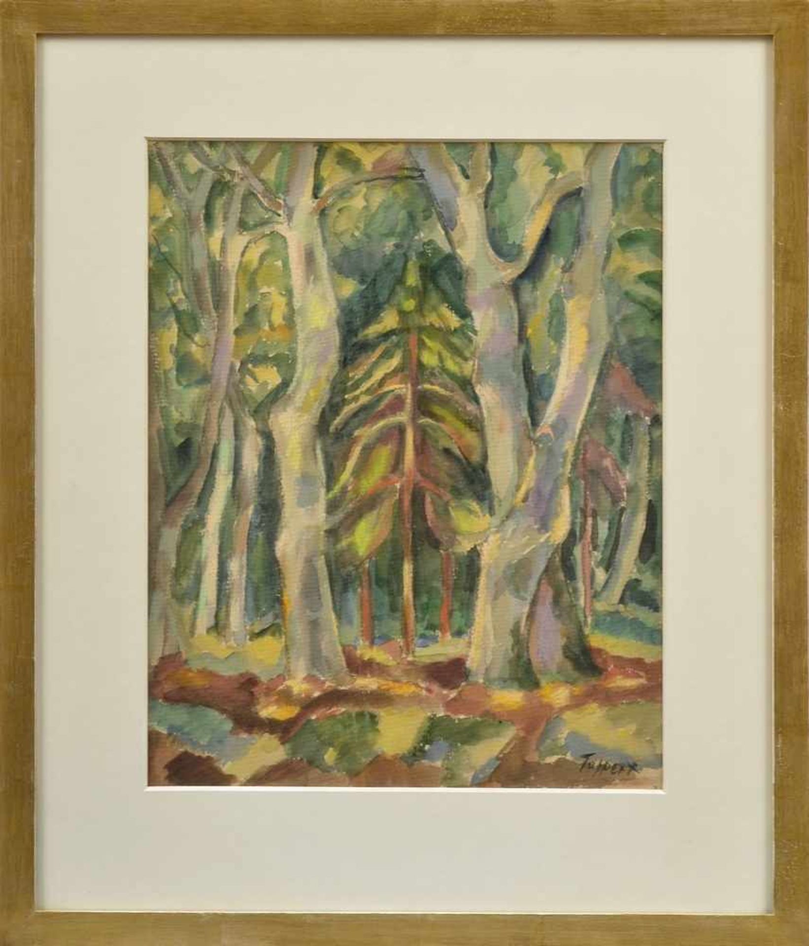 Tappert, Georg (1880-1957) "Waldinneres", Aquarell, u.r.sign., 43,5x34cm (m.R. 64x53,5cm) - Bild 2 aus 3