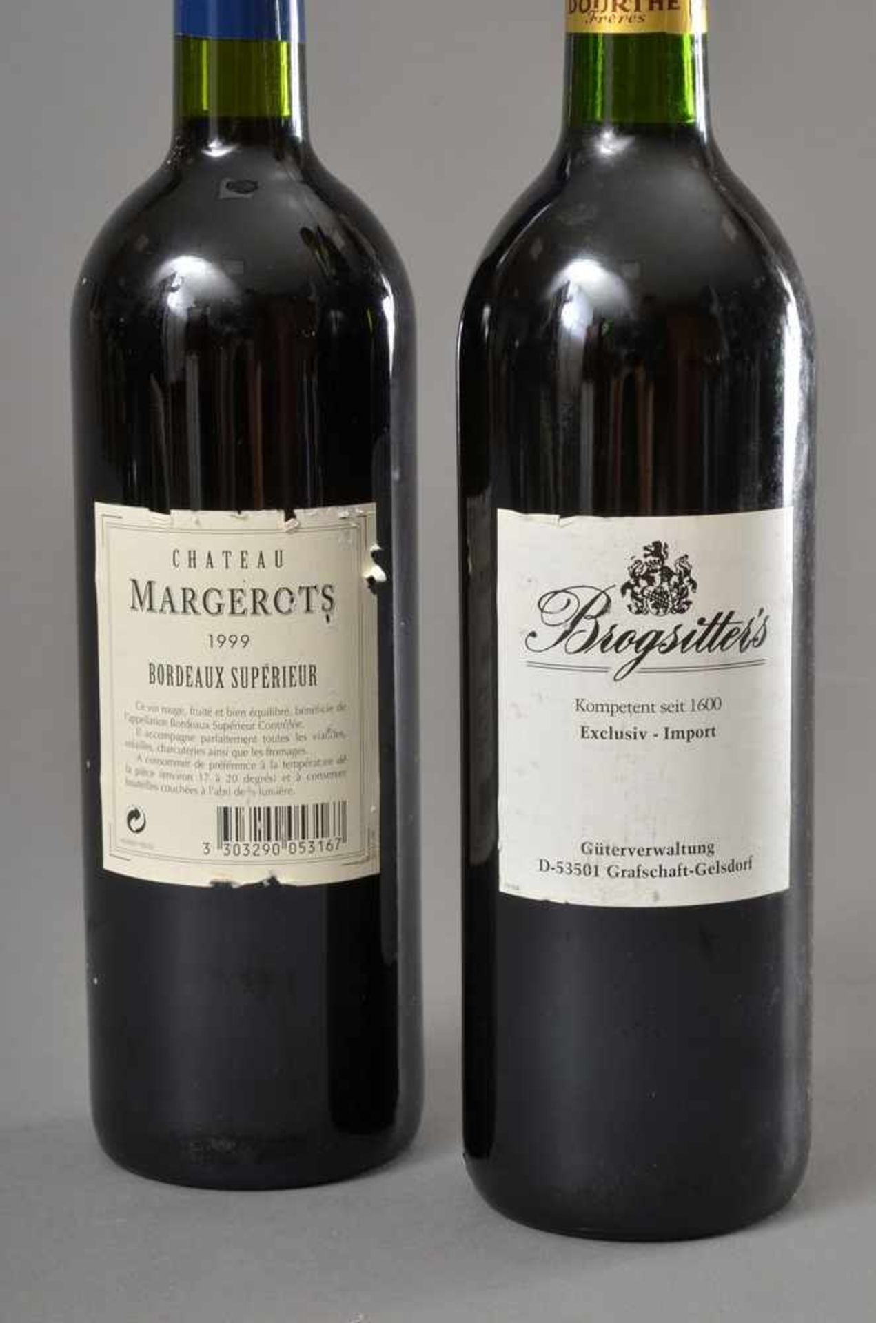 2 Diverse Flaschen französische Rotweine: 1993 Chateau Lézin, Grand vin de Bordeaux Superieur, ABSC, - Bild 2 aus 2