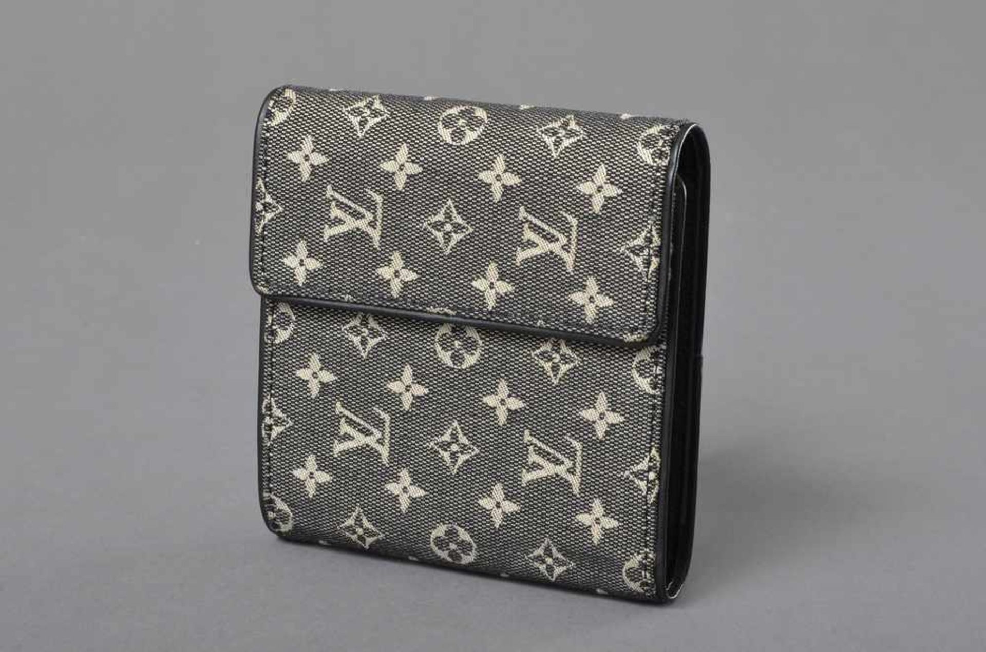 Louis Vuitton Portemonnaie, Monogram Lin schwarz/weiß, Nr. TH 0065, 11x12cm, neu