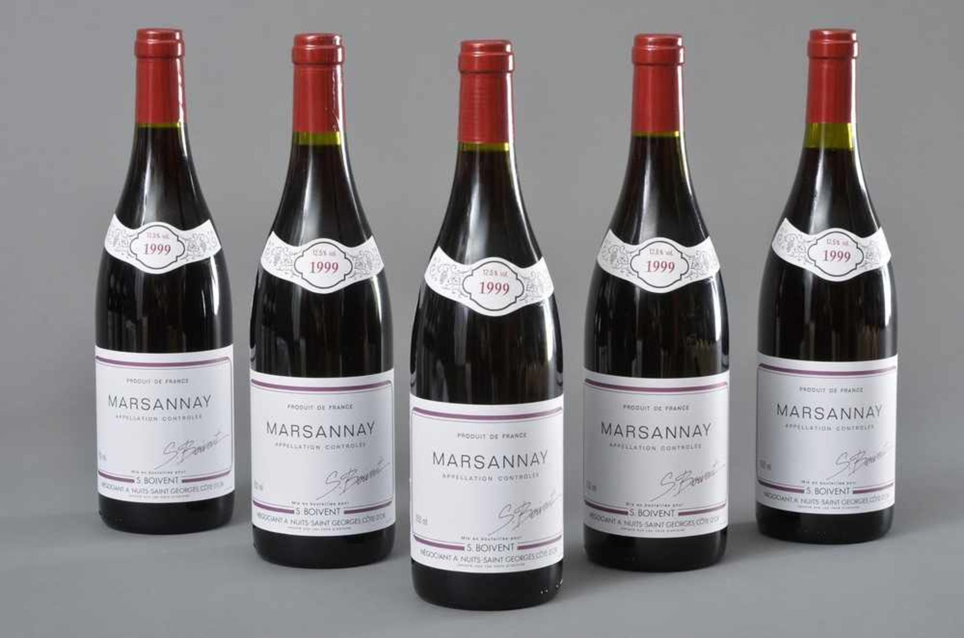 5 Flaschen 1999 Marsannay, Burgund Rotwein, 750ml