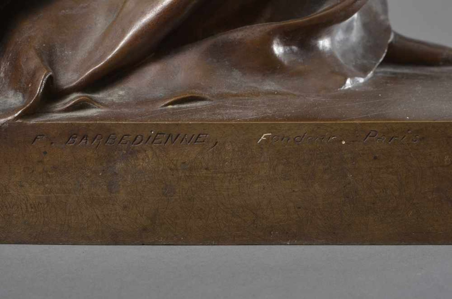 Gautherin, Jean (1840-1890) "Clothilde de Surville", Bronze, rötlich patiniert, am Fuß sign., H. - Bild 6 aus 8