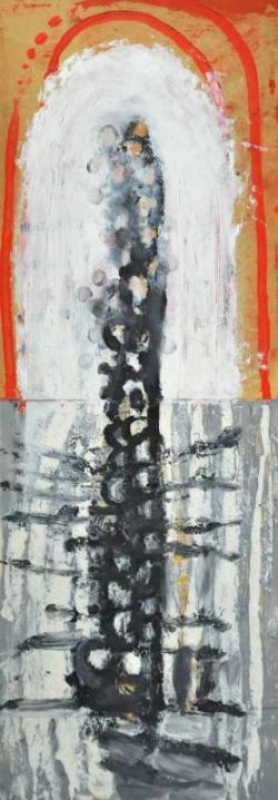 RAVE Johannes (1955 St. Georgen) "Durch Afrika", abstrakte Farbkomposition, Mischtechnik auf Papier,
