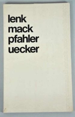 KÜNSTLERMAPPE Uecker, Lenk, Mack und Pfahler, Biennale Venedig 1970, Mappe mit 4 Katalogen,