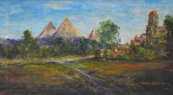 NASSRA Abdul (wohl Kairo 1834 - 1912) "Die Pyramiden von Gizeh", Mykerinos-, Chephren- und Cheops-