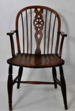 2 SESSEL Yewwood Windsor Chair, Windsor Sessel mit durchbrochenen, gebogten Rückenlehnen, diese
