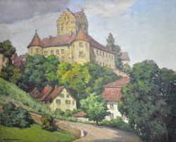 WEICKGENANNT Karl (1896 Kehl - 1976 Karlsruhe) "Schloss Meersburg" am Bodensee, umbringt von