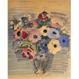 DUFY Raoul (1877 Le Havre - 1953 Forcalquier) ""Anemonen"" farbiger Strauß in Vasem