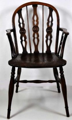 2 SESSEL Yewwood Windsor Chair, Windsor Stühle mit durchbrochenen, gebogten Rückenlehnen, diese