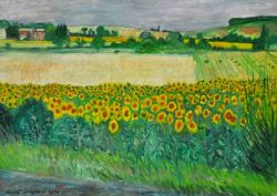 SHEPHARD Rupert (1909 Islington - 1992 London) "Sunflowers Near La Bègude-de-Mazenc", Getreidefelder
