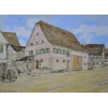 LOTTER Heinrich (1875 Stuttgart - 1941 Insel Reichenau) "Holzgerlingen", Ansicht eines Bauerngehöfts