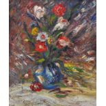 D'ANTY Henry (1910 Belleville - 1998 Paris) "Blumenstilleben", farbiger Strauß in einer blauen