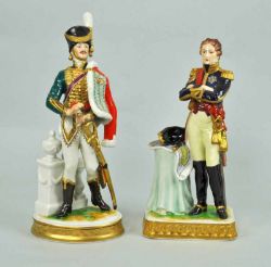 ZWEI PORZELLANFIGUREN "Nicolas Jean de Dieu Soult" und "Prinz Friedrich-Karl Eugen (Prince Eugene)",