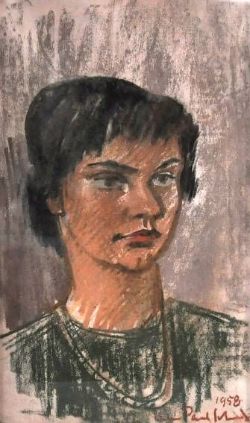 SCHMITZ Jean Paul (1899 Wesseling - 1970 Singen) "Portait einer jungen Frau", im Dreiviertelprofil