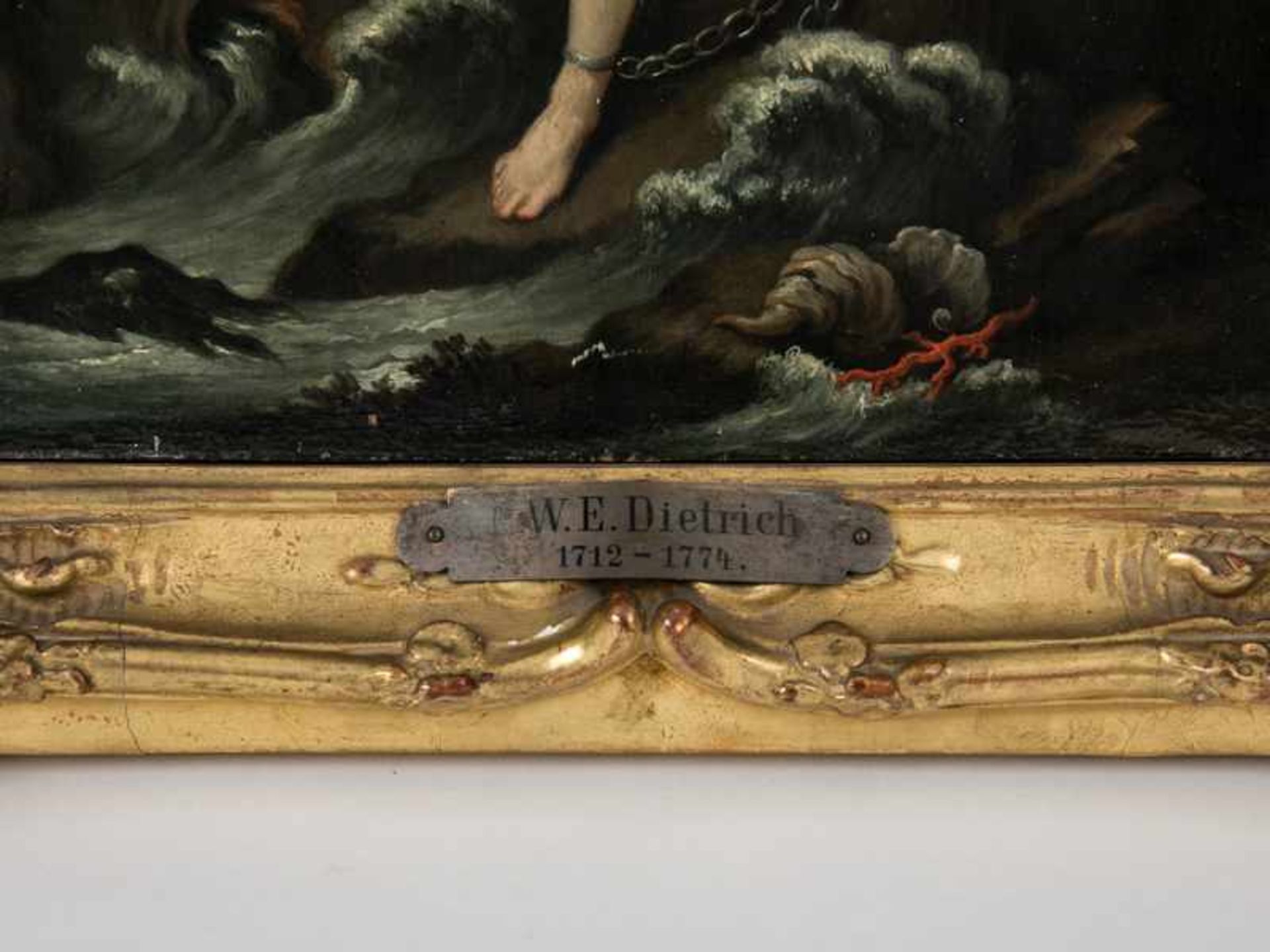 Dietrich (Dietricy), Christian Wilhelm Ernst (1712 - 1774) Öl auf Holz; "Die Befreiung der - Bild 6 aus 11