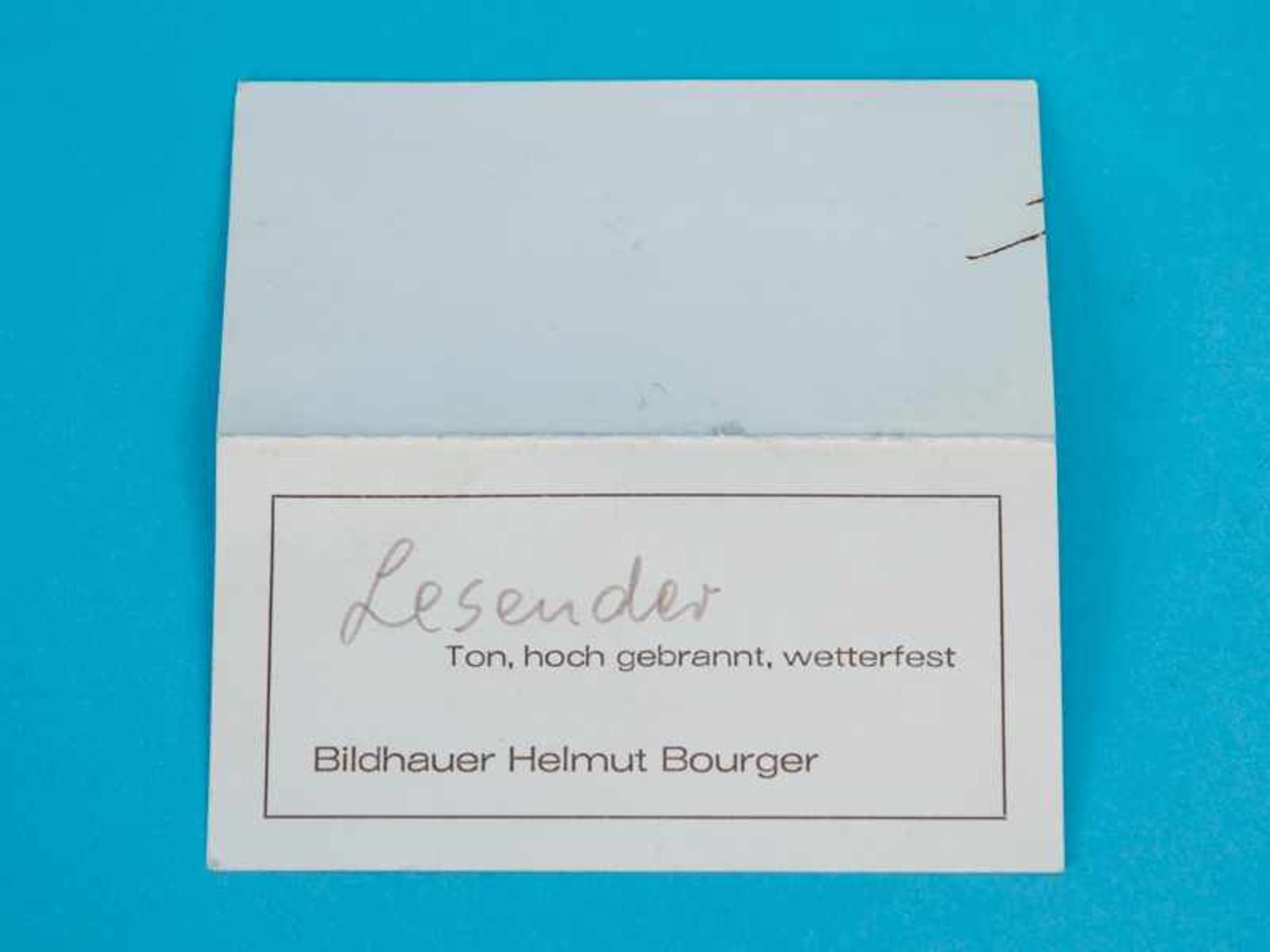 Bourger, Helmut (1929 - 1989). Figurenplastik "Lesender"; dunkler, schamottierter Ton (sehr hoch - Bild 5 aus 8