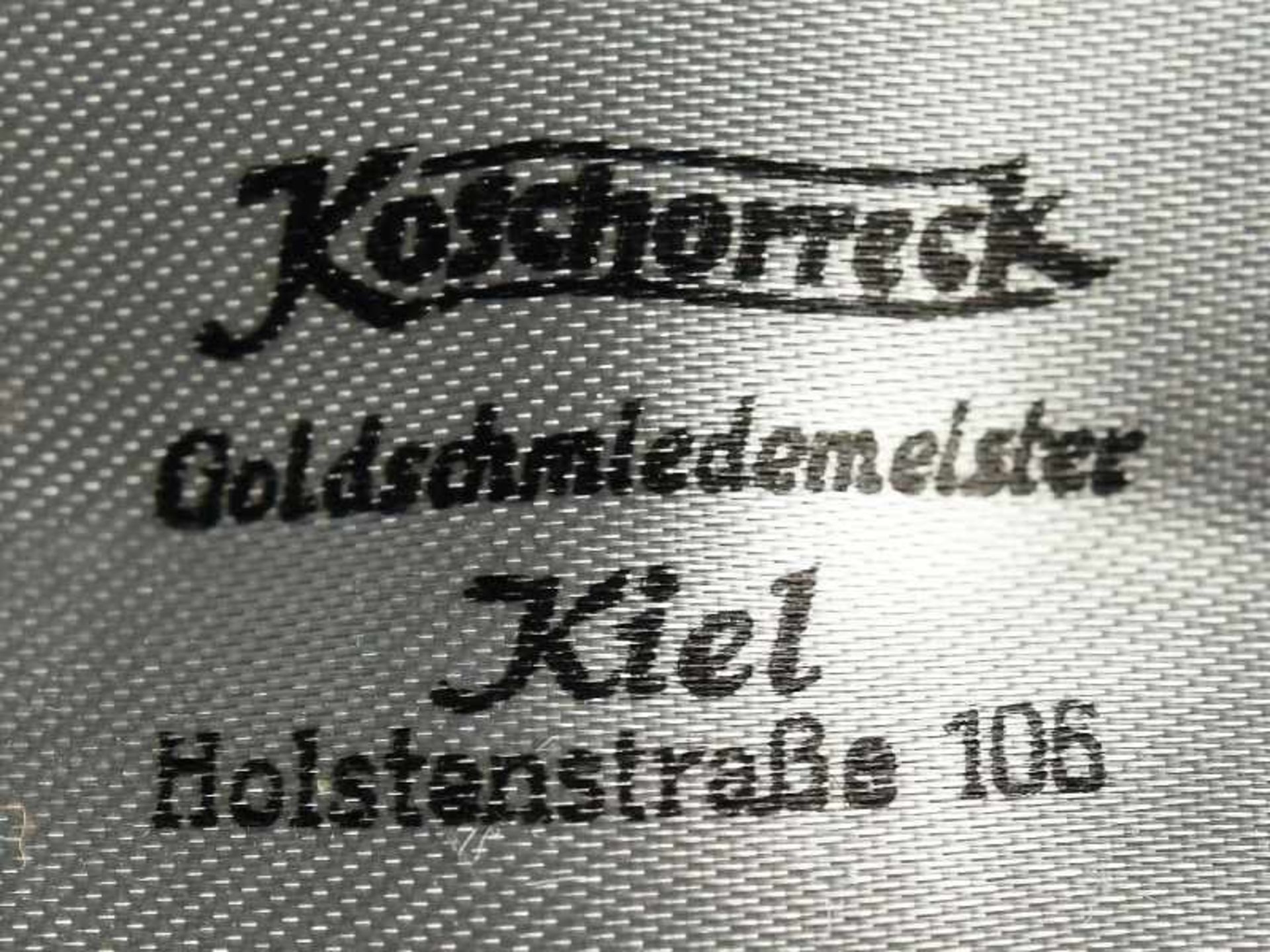 Paar Manschettenknöpfe mit Citrin, Goldschmiedearbeit von Koschorreck aus Kiel, 80- Jahre. 585/- - Bild 3 aus 7