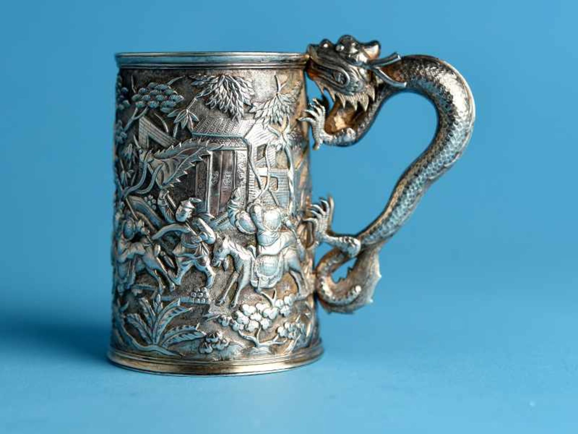 Kleiner Henkelkrug (Export-Silber), "OnnSing", China, 2. Hälfte 19. Jh. Silber, ca. 156 g;