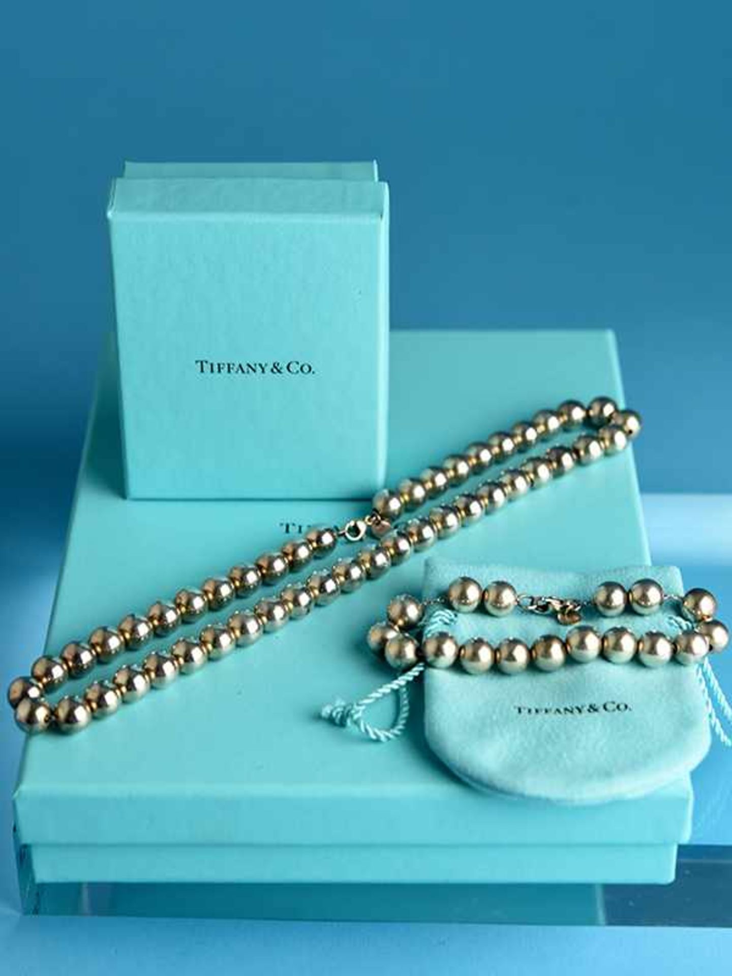 Collier und Armband "Tiffany & Co.", New York, 20. Jh. 925/- Silber. Gesamtgewicht, zusammen ca.