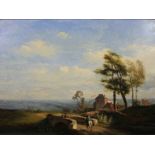 Joseph Quinaux (1822 Namur - 1855 Brüssel) Italienische Landschaft, Öl auf Holz, 28 x 38 cm,