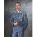 Leo Poeten (1889-1949, Düsseldorfer Malerschule) Porträt des Kommodore Oberstleutnant Galland, Öl