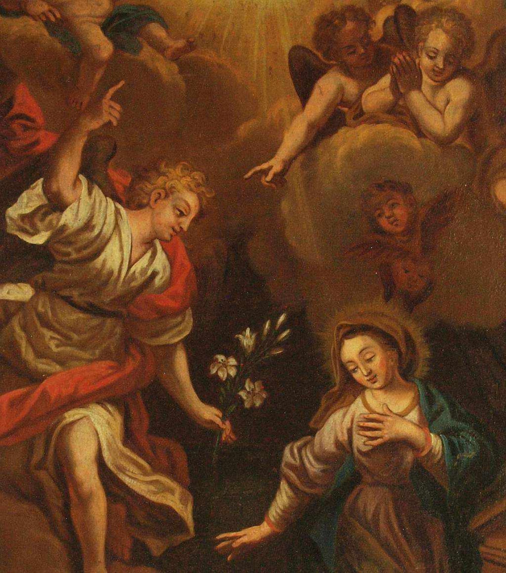 Die Verkündung an Jungfrau Maria. 17./18. Jahrhundert. Altmeister-Kopist. 17./18. Jahrhundert. Die - Bild 5 aus 5
