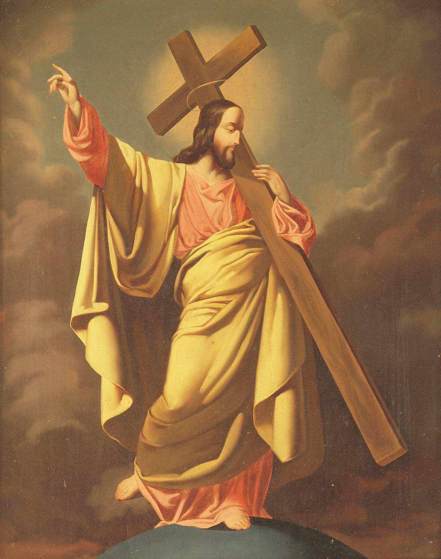 Altmeister. Altmeister. "Die Auferstehung Christus". Jesus trägt das Kreuz am Ölberg. Unsigniert. Öl - Bild 2 aus 4