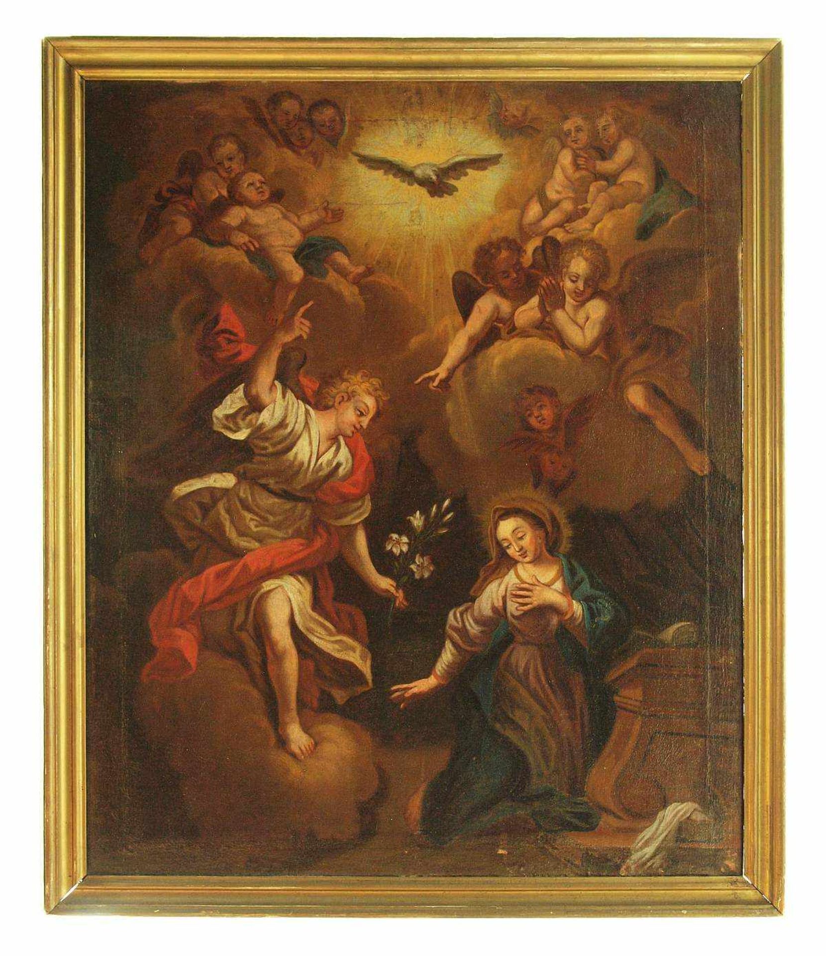 Die Verkündung an Jungfrau Maria. 17./18. Jahrhundert. Altmeister-Kopist. 17./18. Jahrhundert. Die - Bild 3 aus 5