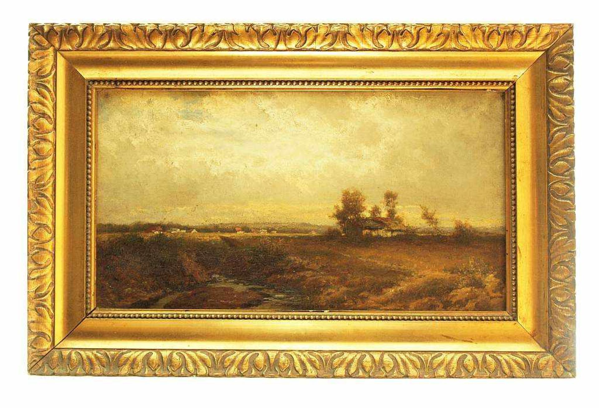 Moorlandschaft. Moorlandschaft. 19. Jahrhundert. Öl auf Leinwand, rechts unten Signatur nicht - Bild 3 aus 5