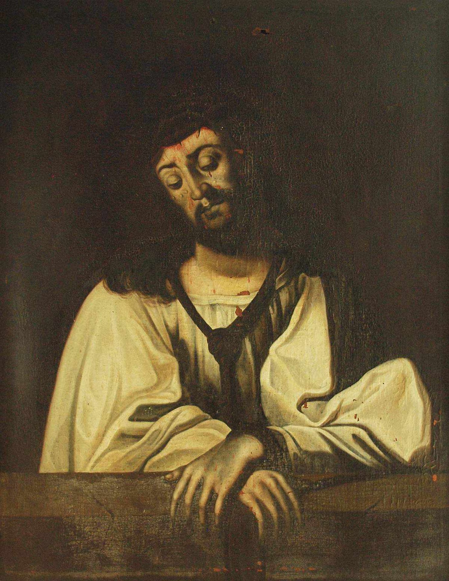 Leidender Christus. Leidender Christus. 2. Hälfte 18. Jahrhundert. Öl auf Leinwand, unsigniert. - Bild 2 aus 4