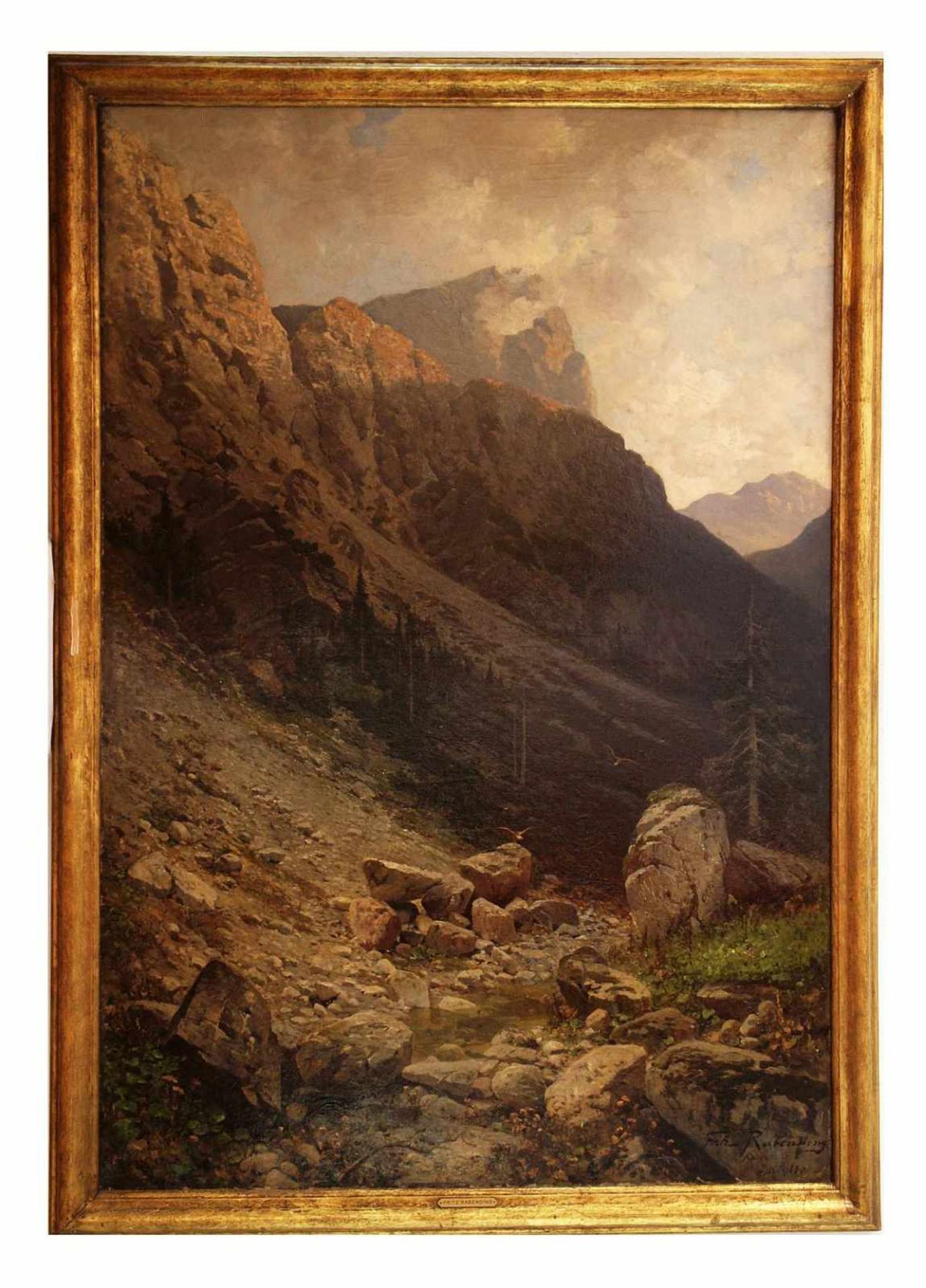 RABENDING, Fritz. RABENDING, Fritz. 1862 Wien - 1929 München. Alpine Berglandschaft. Öl auf - Bild 3 aus 7