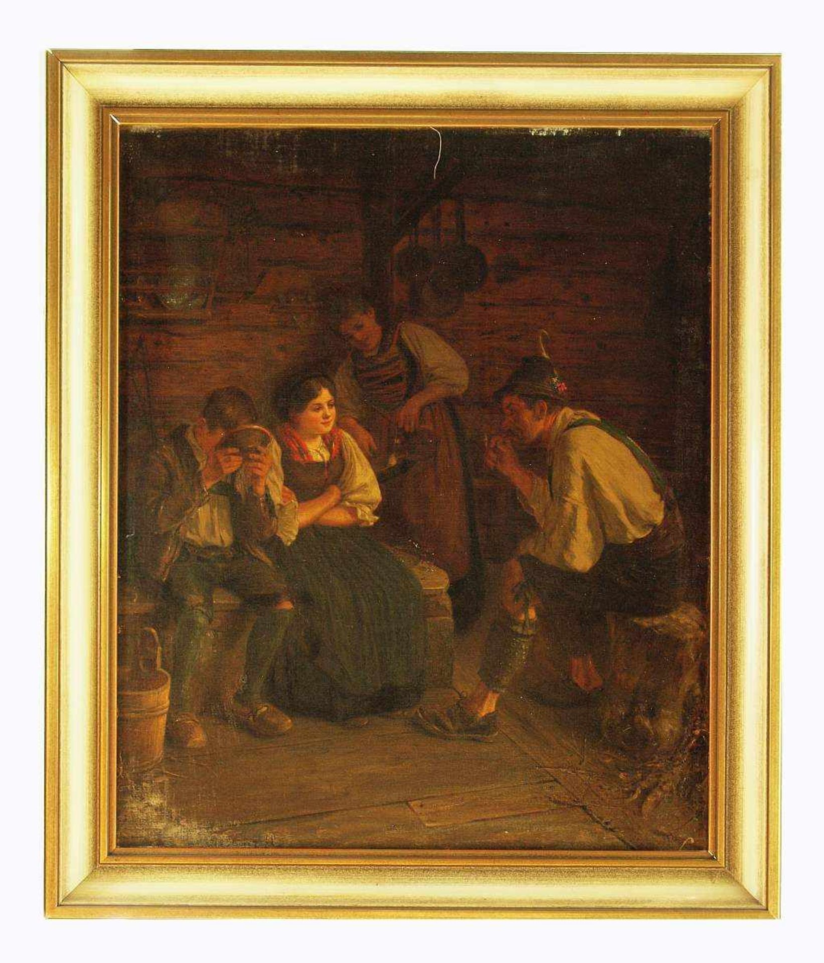 ZIRNGIBL, Hans August. ZIRNGIBL, Hans August. 1864 München - 1906 München, Bäuerliches Interieur mit - Bild 3 aus 4