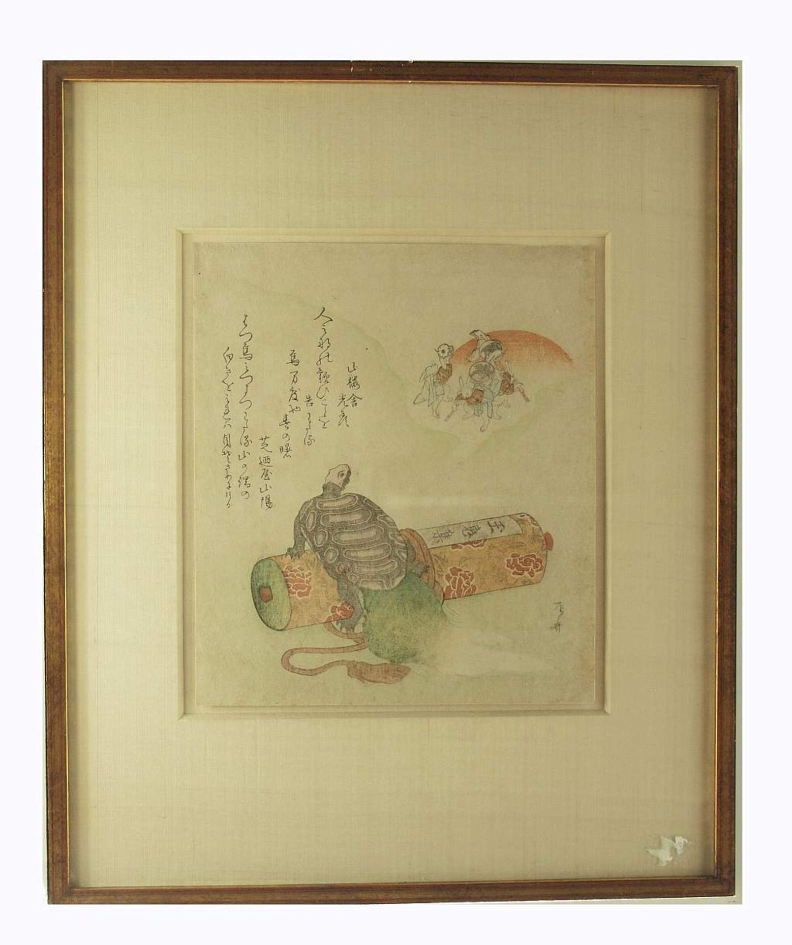 Glückwunschblatt. Japanischer Farbholzschnitt. SHINSAI, Ryuryukyo (tätig 1799 - 1823), - Bild 3 aus 7