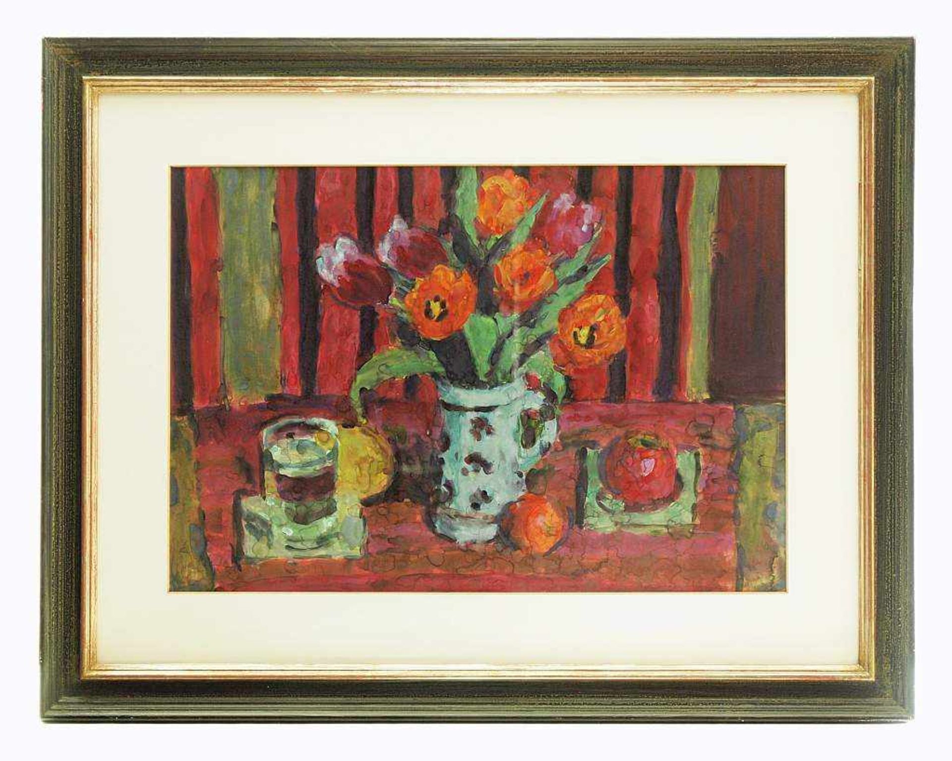 STRASSNER, Ernst. STRASSNER, Ernst. 1905 Eisfeld - 1991 Braunschweig. Früchtestilleben mit Tulpen. - Bild 3 aus 6