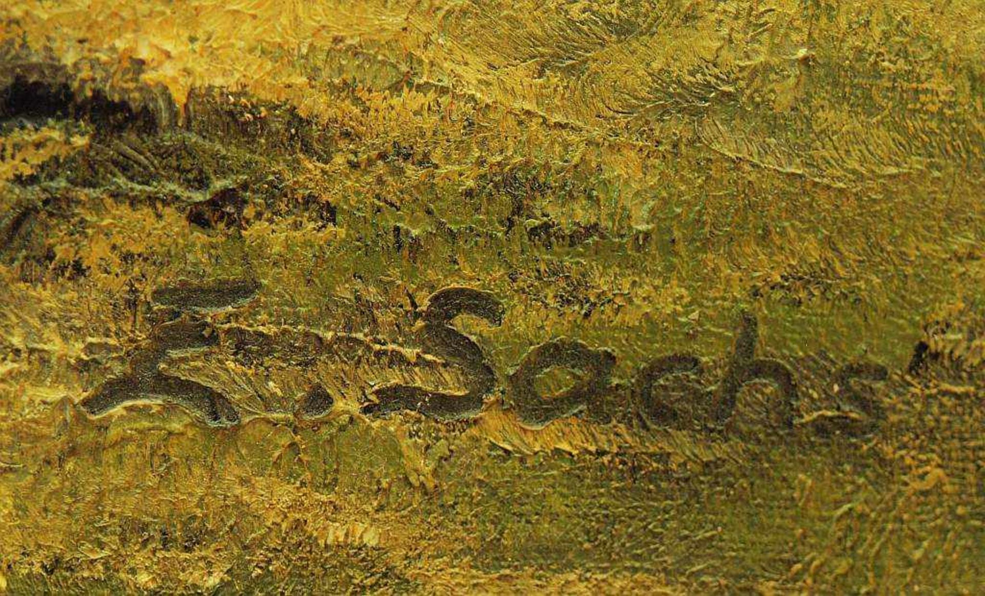 SACHS, E. SACHS, E. 20. Jahrhundert. Blick auf die verschneite Bergkette. Öl auf Leinwand, rechts - Image 5 of 5