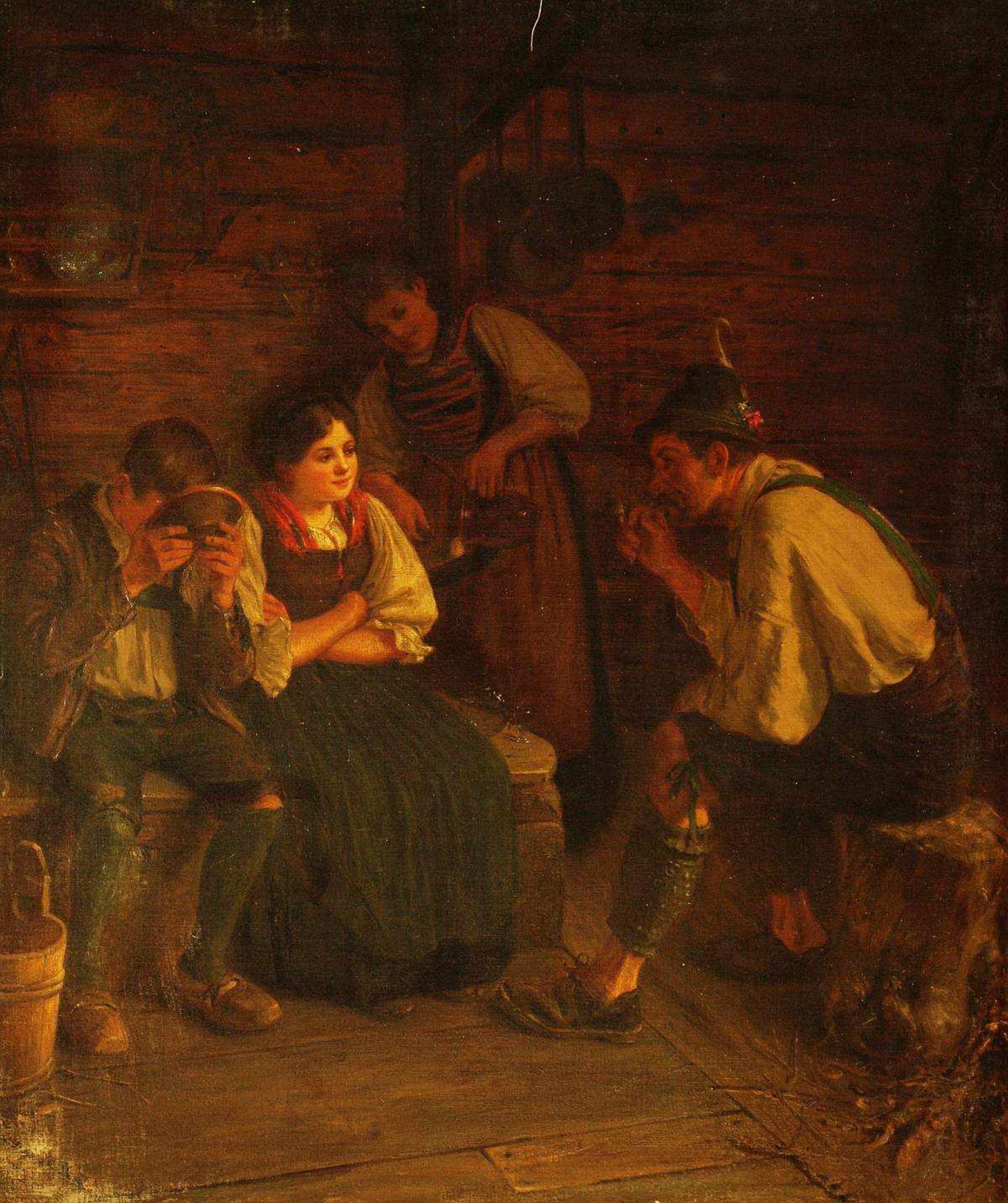 ZIRNGIBL, Hans August. ZIRNGIBL, Hans August. 1864 München - 1906 München, Bäuerliches Interieur mit - Bild 2 aus 4