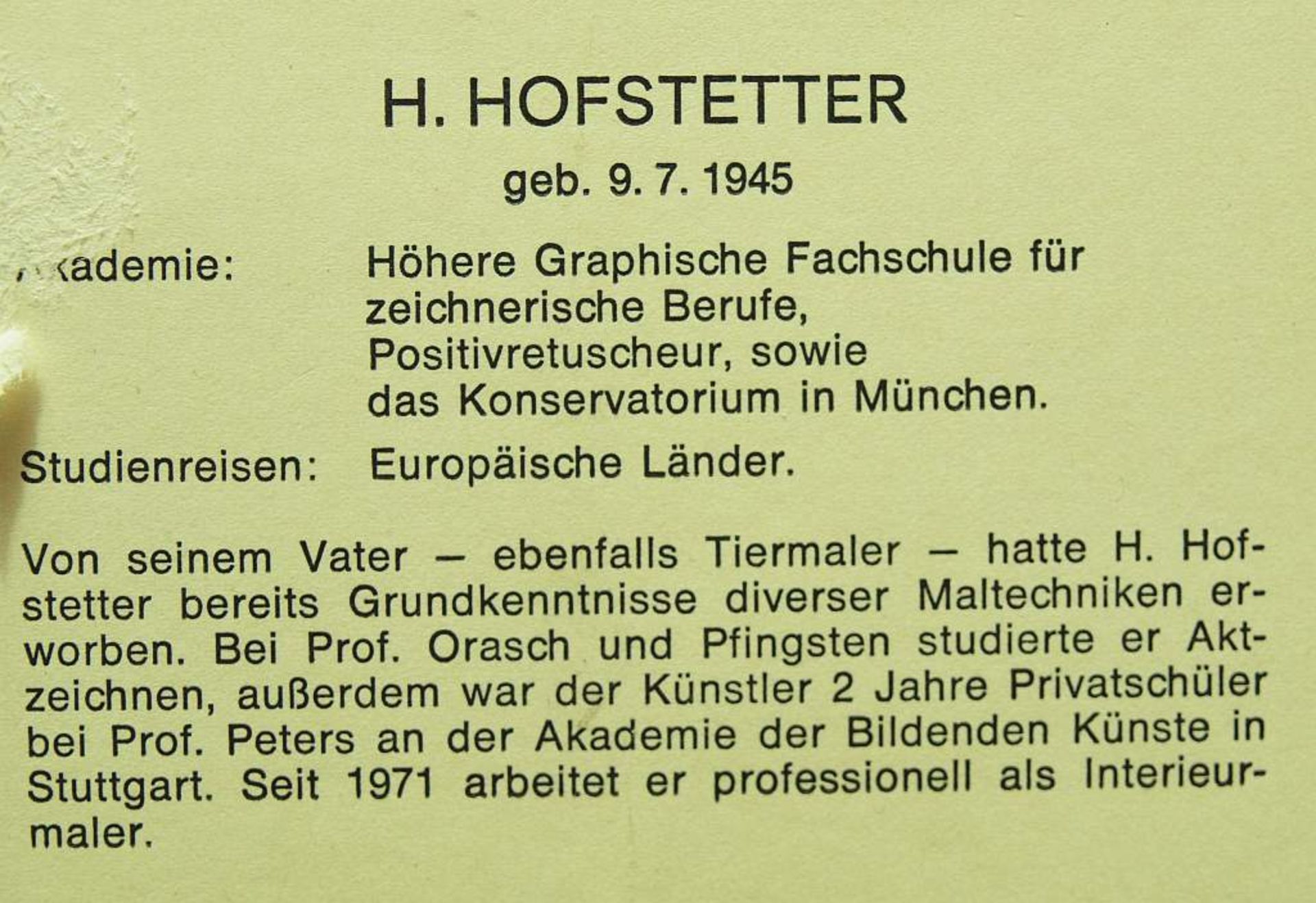 HOFSTETTER, H. HOFSTETTER, H. (1945). Weiter Landschaftsausblick mit Spaziergänger auf Feldweg vor - Image 6 of 6