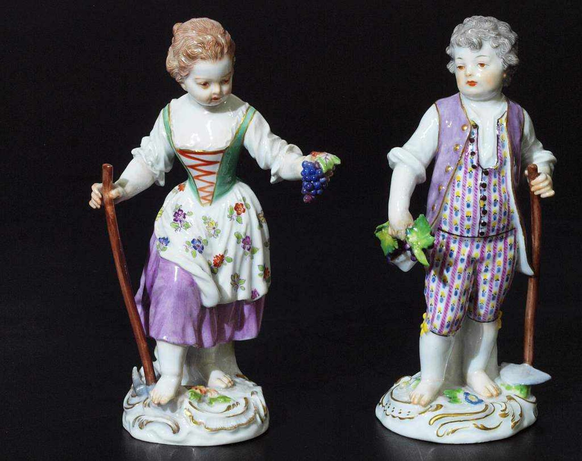 Zwei Gärtnerkinder (Winzerpaar). Zwei Gärtnerkinder (Winzerpaar). MEISSEN 1923 - 1934, 1. Wahl. Nach - Bild 2 aus 5