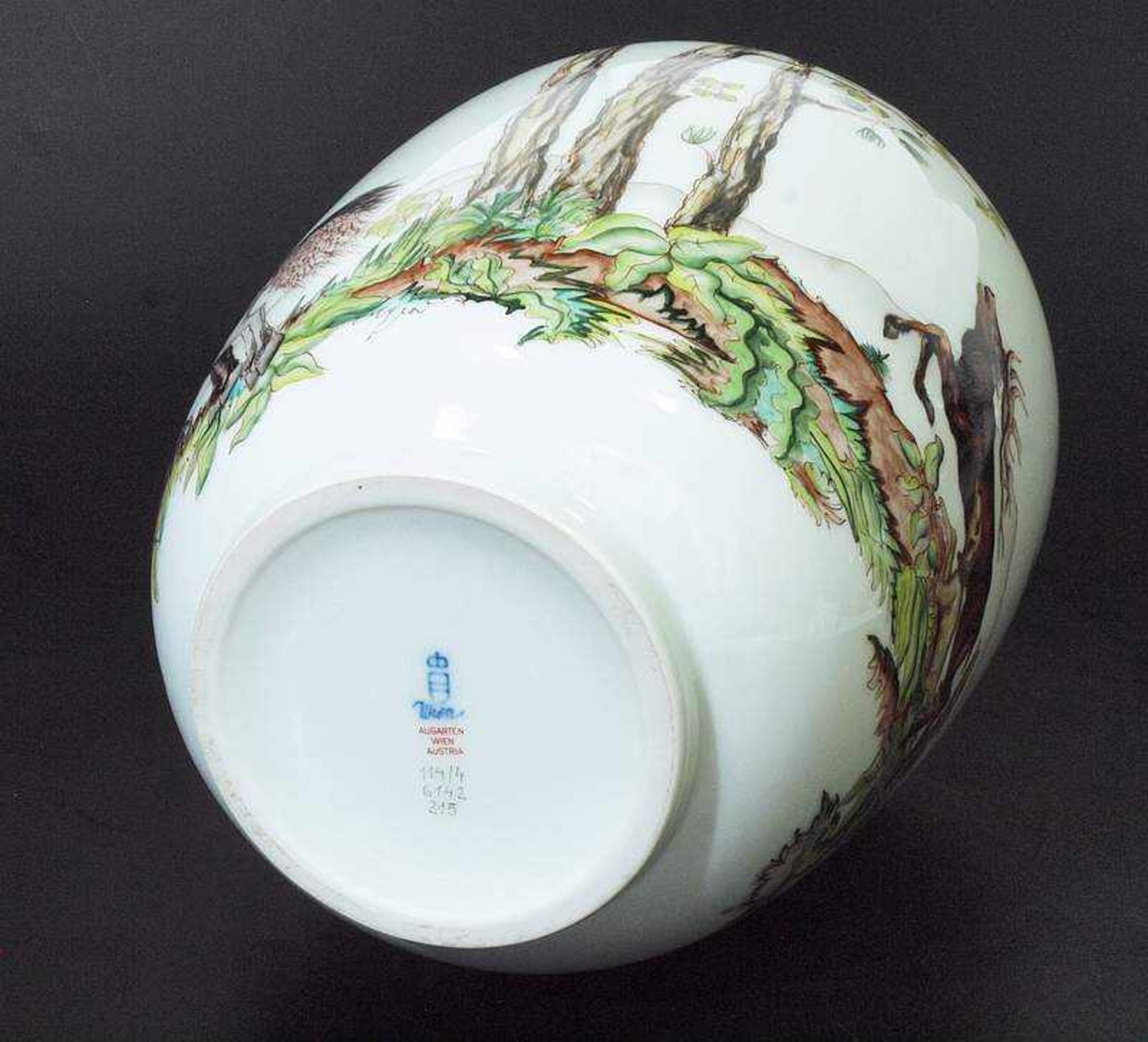 Vase Jugendstil "Hirschjagd", AUGARTEN WIEN ROTTENBERG, Emma Helena (Ena). Malerin und - Bild 5 aus 6